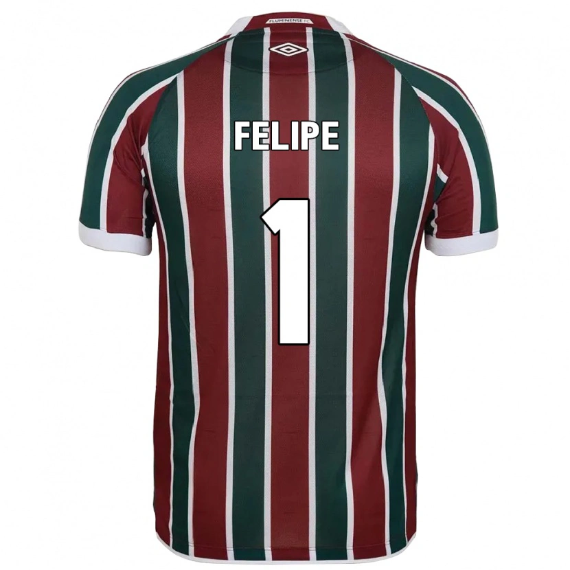 Danxen Niño Camiseta Marcos Felipe #1 Verde Granate Blanco 1ª Equipación 2025/26 La Camisa