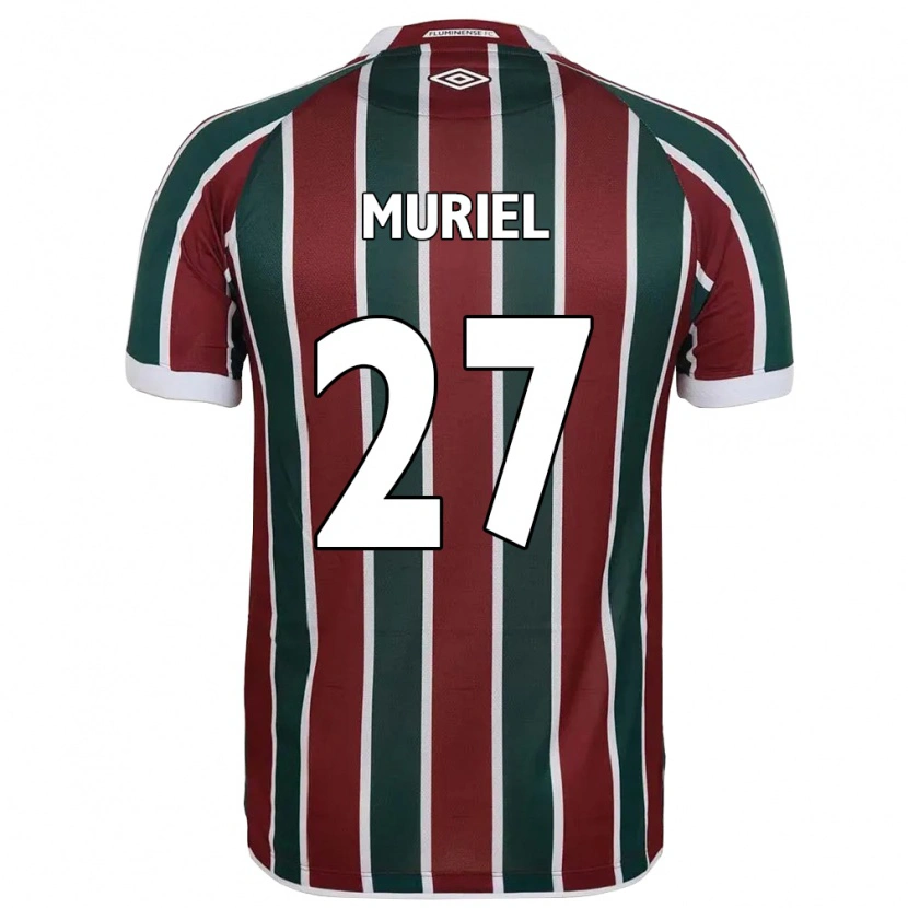 Danxen Niño Camiseta Muriel #27 Blanco Verde Granate 1ª Equipación 2025/26 La Camisa