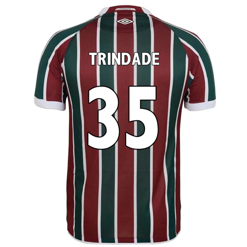 Danxen Niño Camiseta Andre Trindade #35 Verde Granate Blanco 1ª Equipación 2025/26 La Camisa