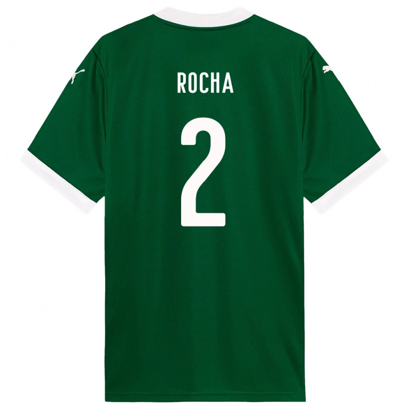 Danxen Niño Camiseta Marcos Rocha #2 Blanco Verde 1ª Equipación 2025/26 La Camisa