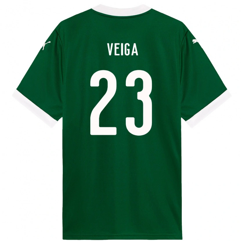 Danxen Niño Camiseta Raphael Veiga #23 Blanco Verde 1ª Equipación 2025/26 La Camisa