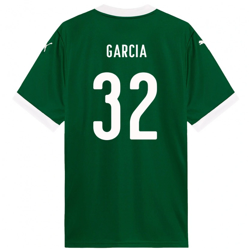 Danxen Niño Camiseta Garcia #32 Verde Blanco 1ª Equipación 2025/26 La Camisa
