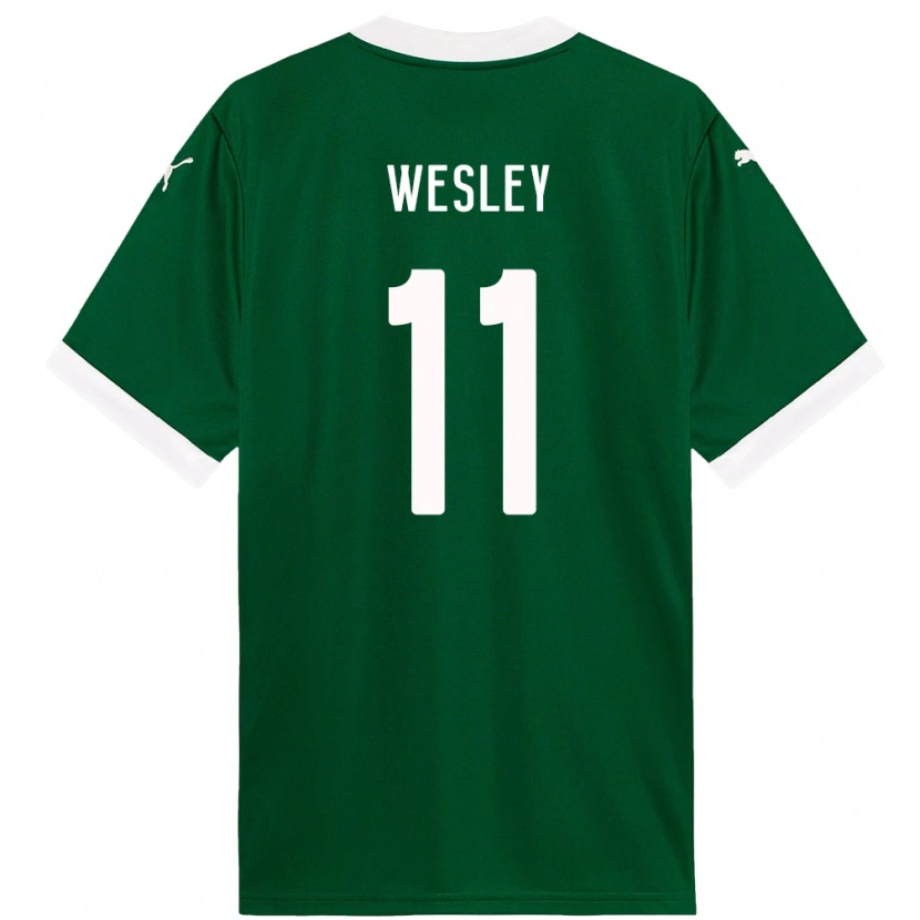 Danxen Niño Camiseta Wesley #11 Blanco Verde 1ª Equipación 2025/26 La Camisa
