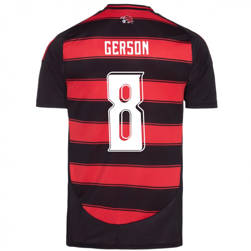 Danxen Niño Camiseta Gerson #8 Blanco Rojo 1ª Equipación 2025/26 La Camisa