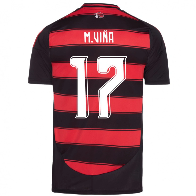 Danxen Niño Camiseta Matías Viña #17 Blanco Rojo 1ª Equipación 2025/26 La Camisa