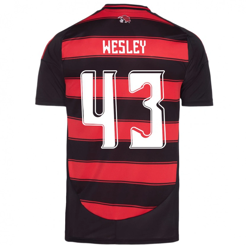 Danxen Niño Camiseta Wesley #43 Blanco Rojo 1ª Equipación 2025/26 La Camisa