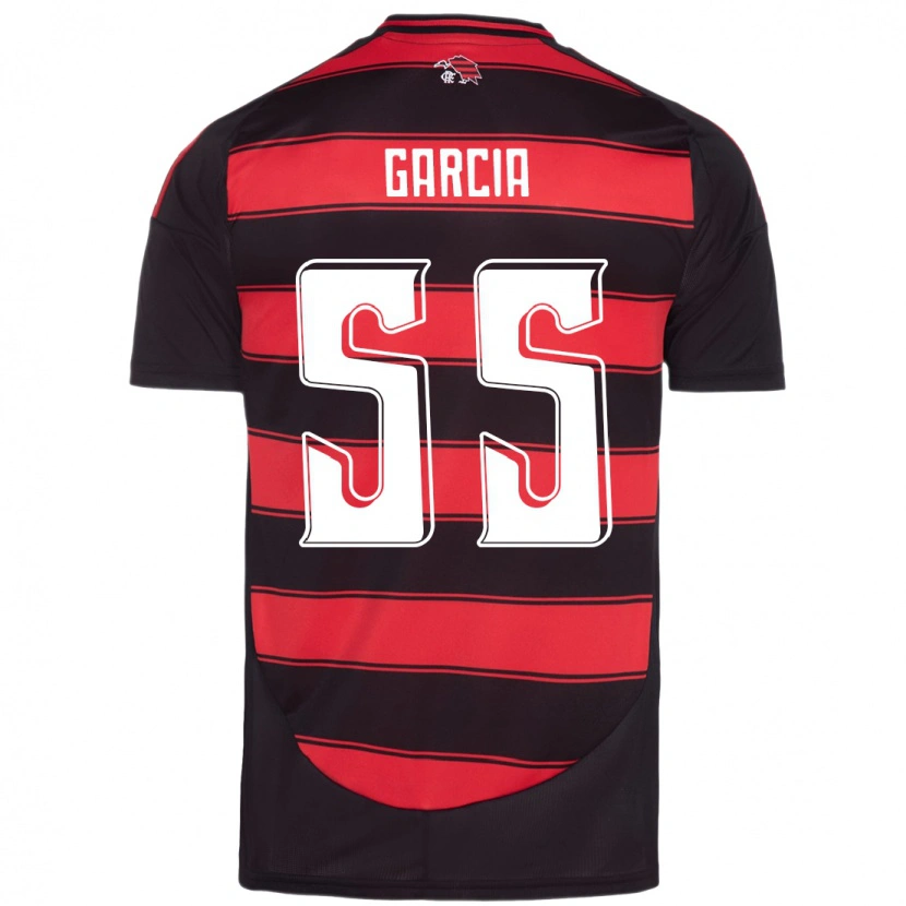 Danxen Niño Camiseta Caio Garcia #55 Rojo Negro 1ª Equipación 2025/26 La Camisa