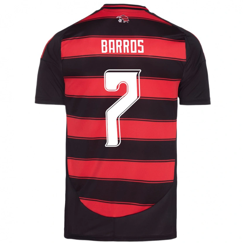 Danxen Niño Camiseta Rafa Barros #7 Rojo Negro 1ª Equipación 2025/26 La Camisa