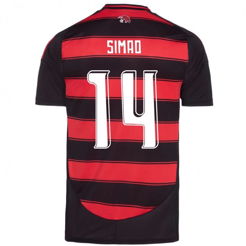 Danxen Niño Camiseta Samhia Simao #14 Blanco Rojo 1ª Equipación 2025/26 La Camisa