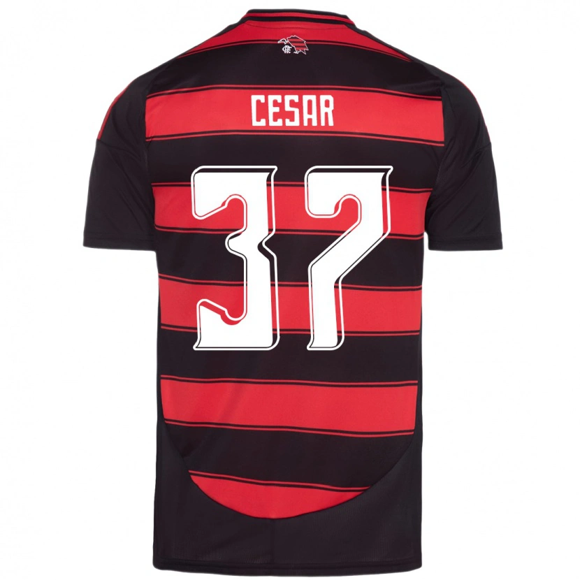 Danxen Niño Camiseta Cesar #37 Blanco Rojo 1ª Equipación 2025/26 La Camisa