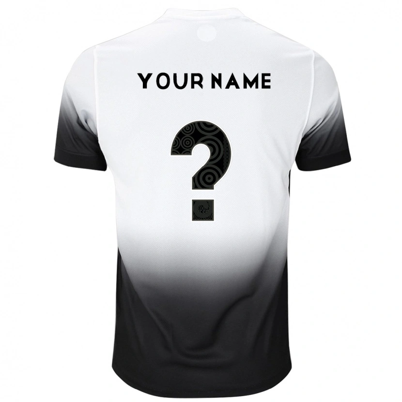 Danxen Niño Camiseta Su Nombre #0 Negro Blanco 1ª Equipación 2025/26 La Camisa