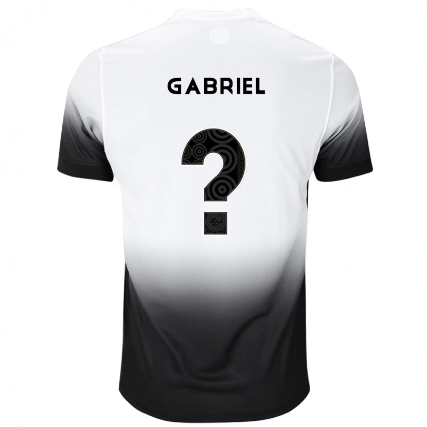 Danxen Niño Camiseta Gabriel #0 Negro Blanco 1ª Equipación 2025/26 La Camisa