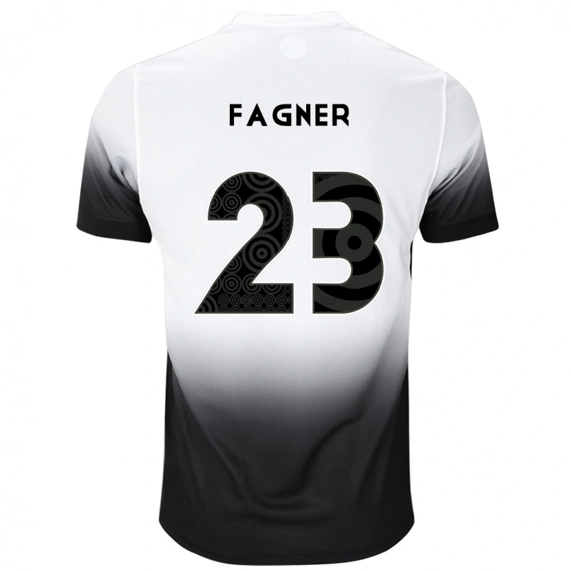 Danxen Niño Camiseta Fagner #23 Negro Blanco 1ª Equipación 2025/26 La Camisa