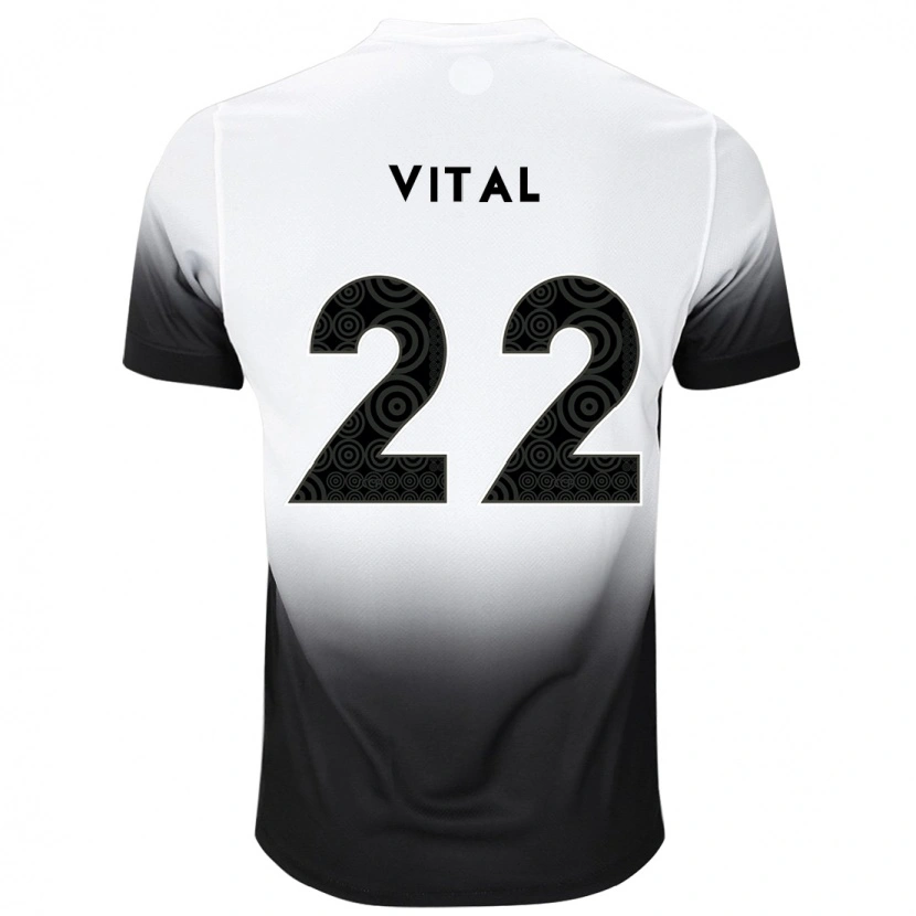 Danxen Niño Camiseta Mateus Vital #22 Blanco Negro 1ª Equipación 2025/26 La Camisa