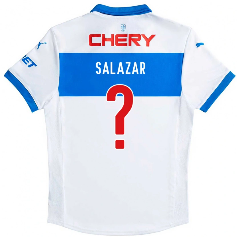 Danxen Niño Camiseta David Salazar #0 Azul Real Blanco 1ª Equipación 2025/26 La Camisa