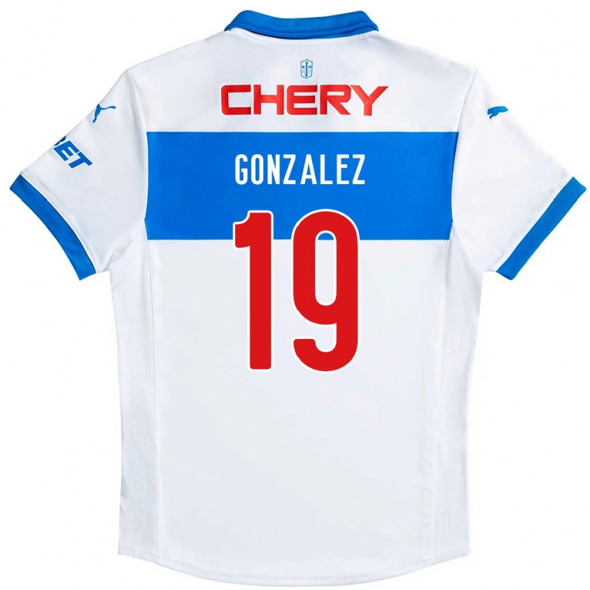 Danxen Niño Camiseta Bryan González #19 Azul Real Blanco 1ª Equipación 2025/26 La Camisa
