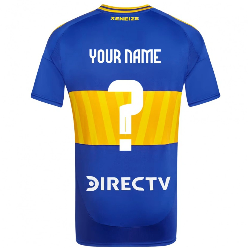 Danxen Niño Camiseta Su Nombre #0 Azul Real Amarillo 1ª Equipación 2025/26 La Camisa