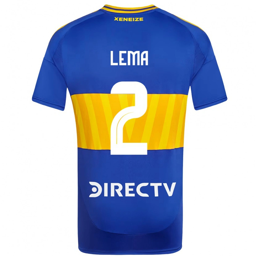 Danxen Niño Camiseta Cristian Lema #2 Azul Real Amarillo 1ª Equipación 2025/26 La Camisa
