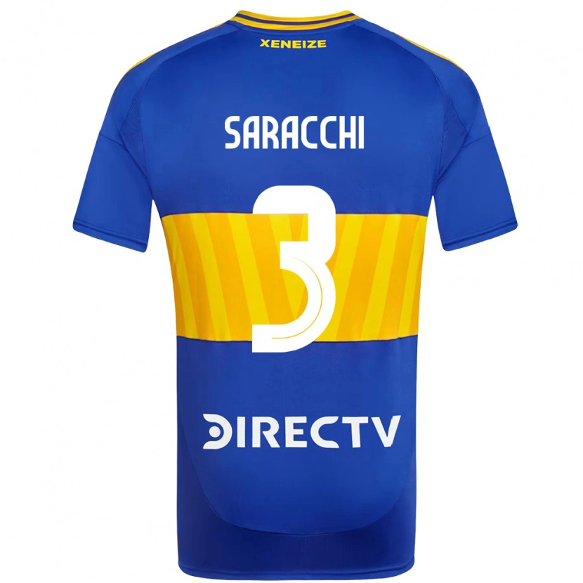 Danxen Niño Camiseta Marcelo Saracchi #3 Azul Real Amarillo 1ª Equipación 2025/26 La Camisa