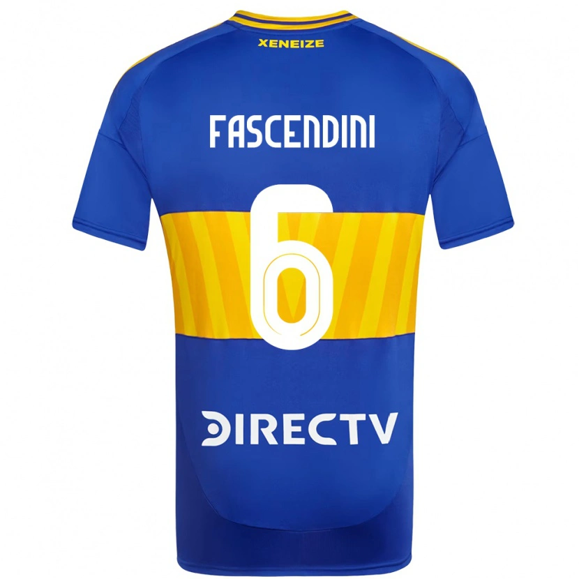 Danxen Niño Camiseta Valentin Fascendini #6 Azul Real Amarillo 1ª Equipación 2025/26 La Camisa