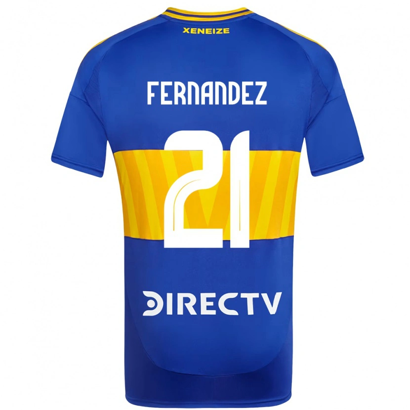 Danxen Niño Camiseta Ezequiel Fernandez #21 Azul Real Amarillo 1ª Equipación 2025/26 La Camisa