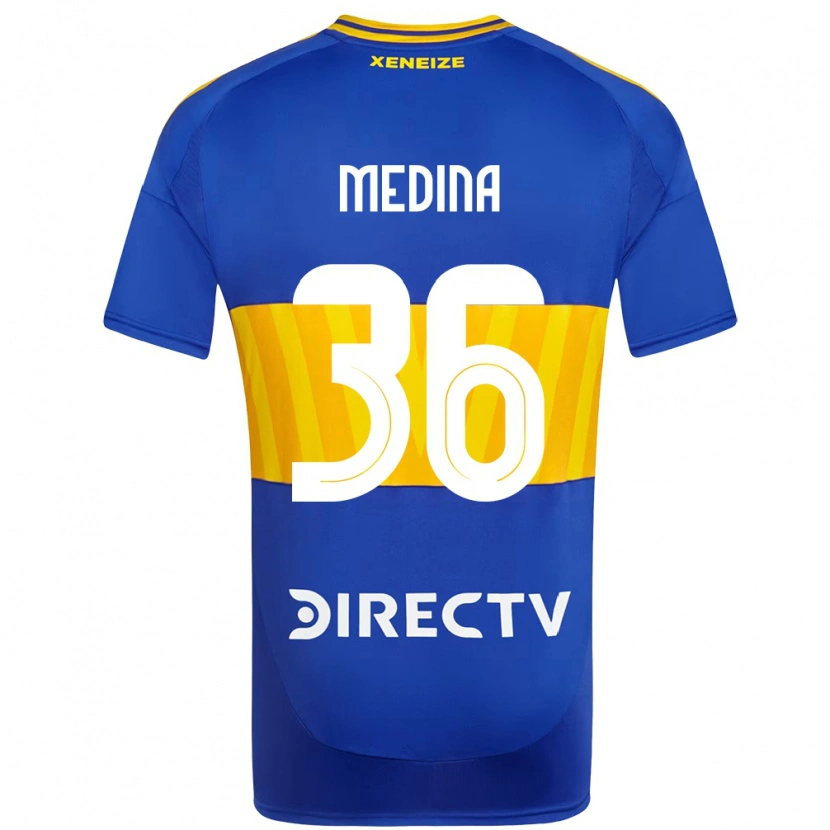 Danxen Niño Camiseta Cristian Medina #36 Azul Real Amarillo 1ª Equipación 2025/26 La Camisa