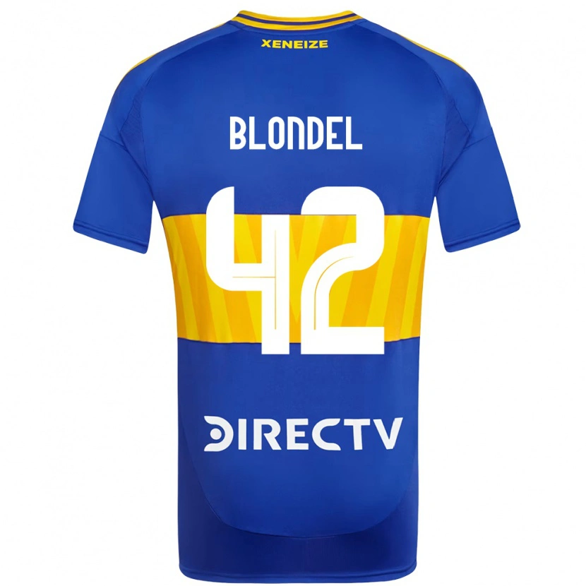 Danxen Niño Camiseta Lucas Blondel #42 Azul Real Amarillo 1ª Equipación 2025/26 La Camisa