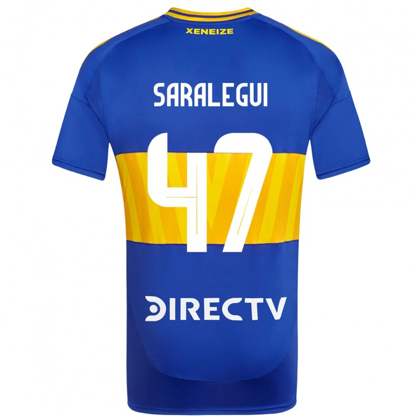 Danxen Niño Camiseta Jabes Saralegui #47 Azul Real Amarillo 1ª Equipación 2025/26 La Camisa