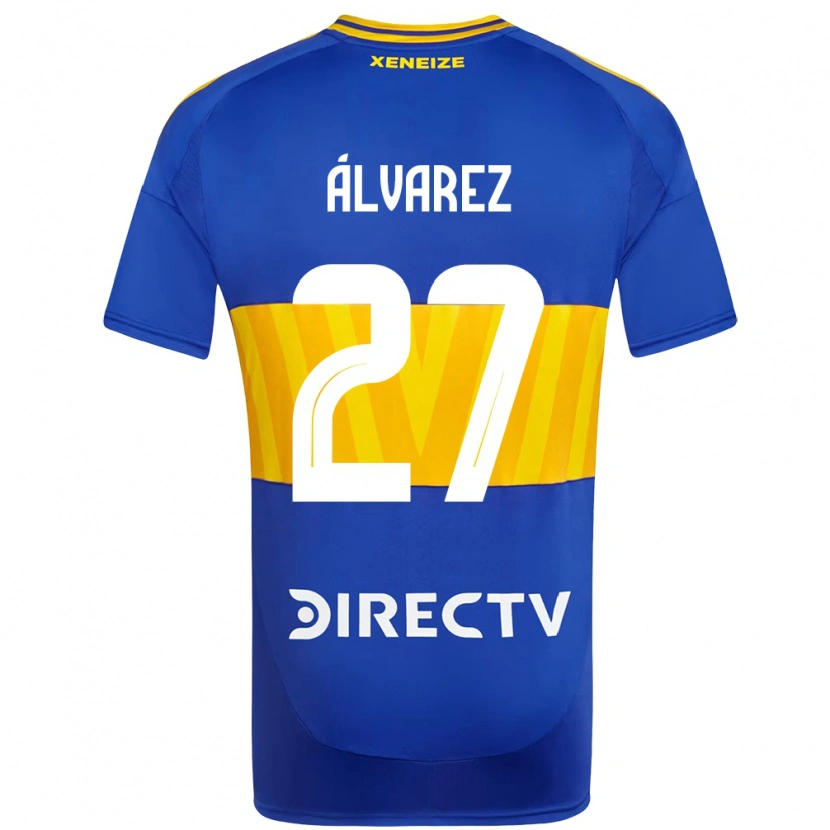 Danxen Niño Camiseta Violeta Álvarez #27 Azul Real Amarillo 1ª Equipación 2025/26 La Camisa