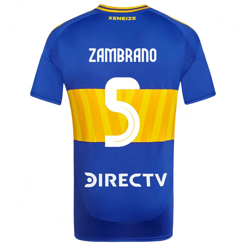 Danxen Niño Camiseta Carlos Zambrano #5 Azul Real Amarillo 1ª Equipación 2025/26 La Camisa