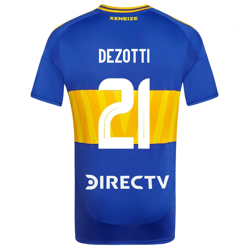 Danxen Niño Camiseta Martina Dezotti #21 Azul Real Amarillo 1ª Equipación 2025/26 La Camisa