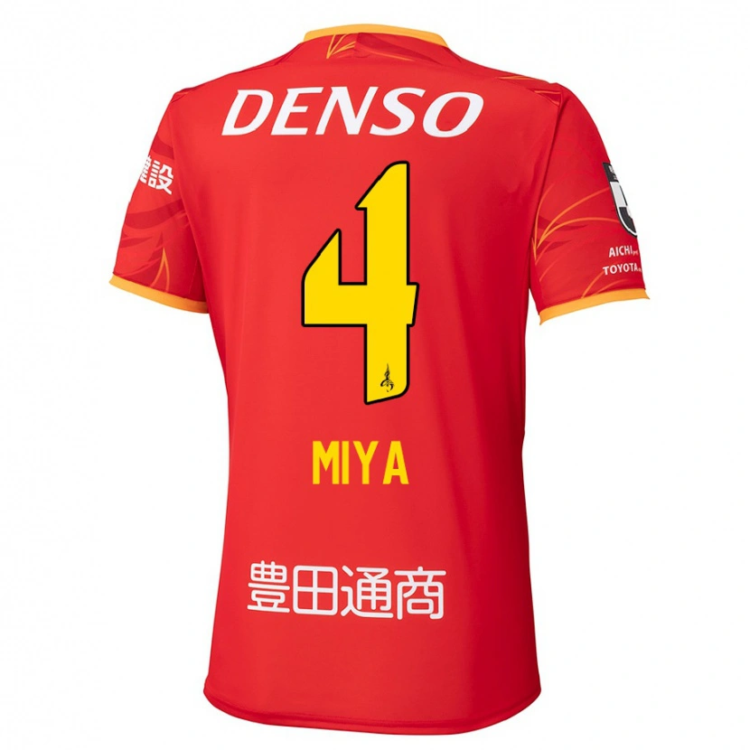 Danxen Niño Camiseta Daiki Miya #4 Blanco Rojo 1ª Equipación 2025/26 La Camisa