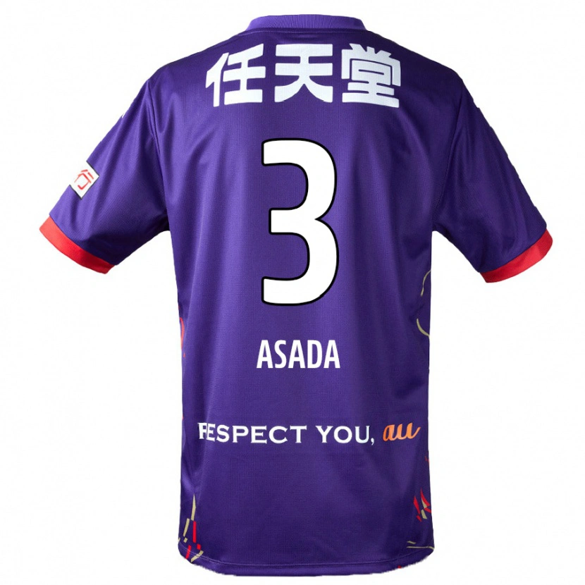 Danxen Niño Camiseta Shogo Asada #3 Blanco Morado Negro 1ª Equipación 2025/26 La Camisa