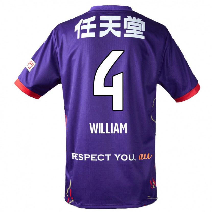 Danxen Niño Camiseta Patrick William #4 Blanco Morado Negro 1ª Equipación 2025/26 La Camisa
