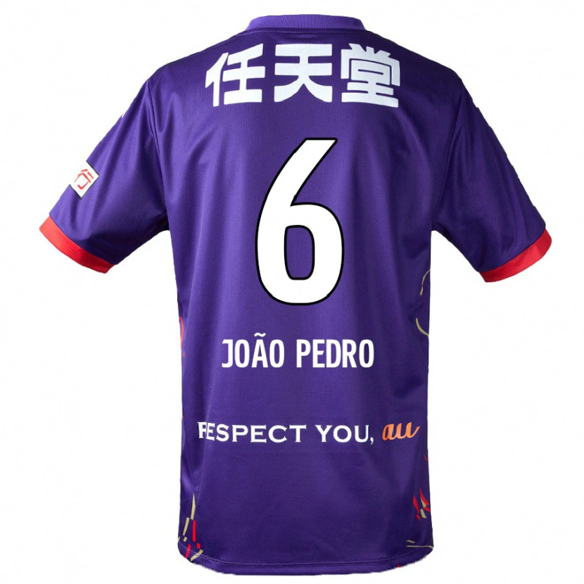 Danxen Niño Camiseta João Pedro #6 Blanco Morado Negro 1ª Equipación 2025/26 La Camisa