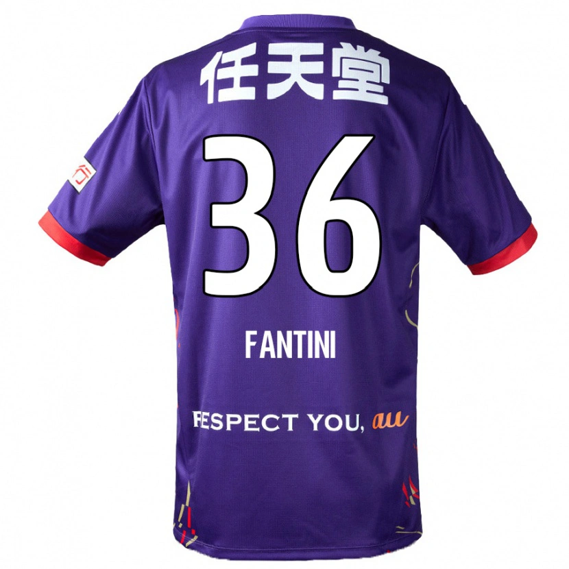 Danxen Niño Camiseta Akira Fantini #36 Blanco Morado Negro 1ª Equipación 2025/26 La Camisa