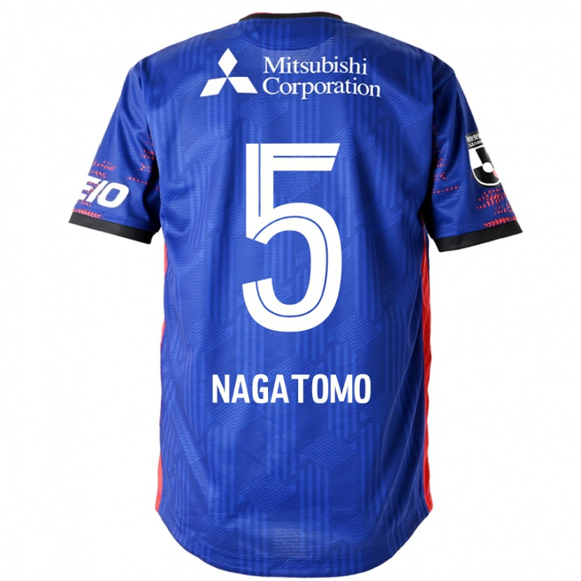 Danxen Niño Camiseta Yuto Nagatomo #5 Azul Real Blanco 1ª Equipación 2025/26 La Camisa