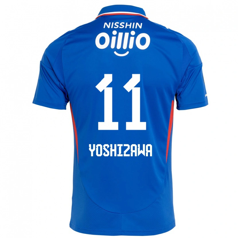 Danxen Niño Camiseta Mirai Yoshizawa #11 Blanco Azul Real 1ª Equipación 2025/26 La Camisa