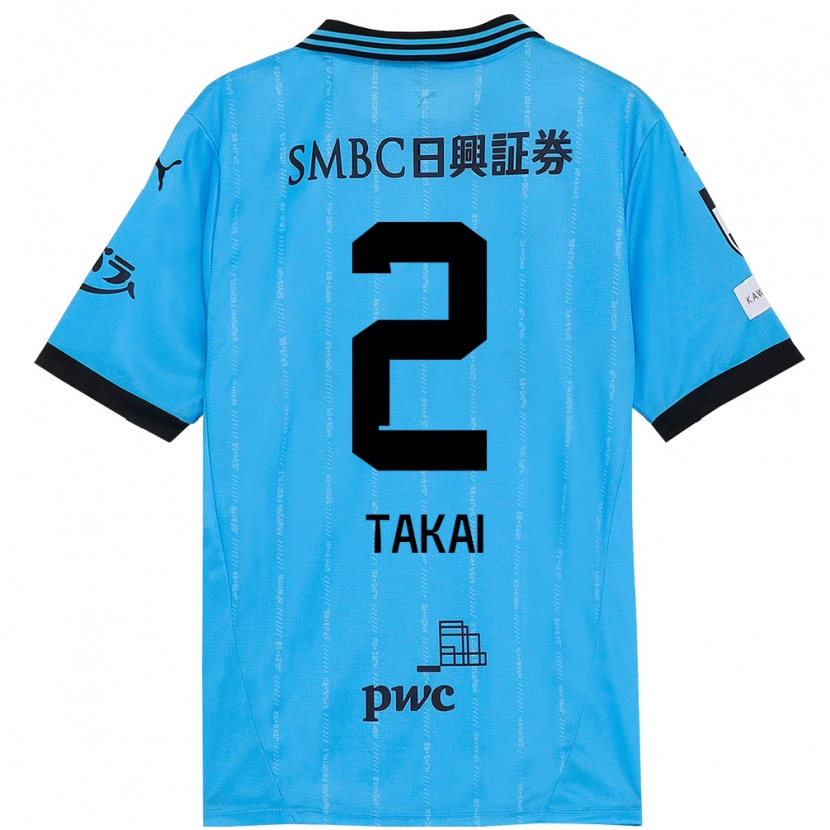 Danxen Niño Camiseta Kota Takai #2 Azul Celeste Negro 1ª Equipación 2025/26 La Camisa