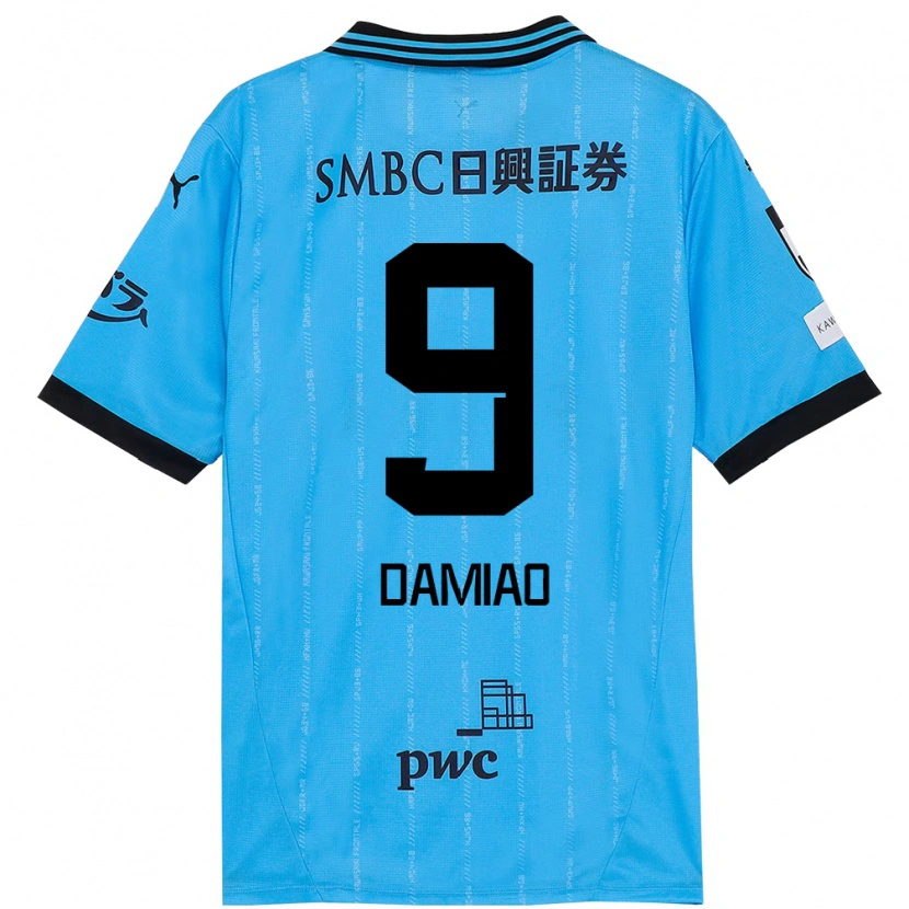 Danxen Niño Camiseta Leandro Damiao #9 Blanco Azul Celeste 1ª Equipación 2025/26 La Camisa