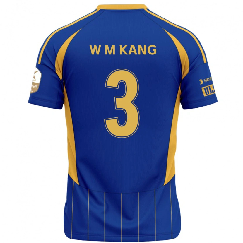 Danxen Niño Camiseta Min-Woo Kang #3 Azul Real Amarillo 1ª Equipación 2025/26 La Camisa
