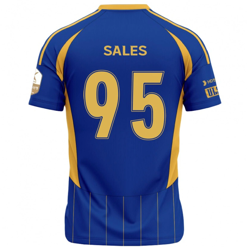 Danxen Niño Camiseta Matheus Sales #95 Blanco Azul Celeste 1ª Equipación 2025/26 La Camisa