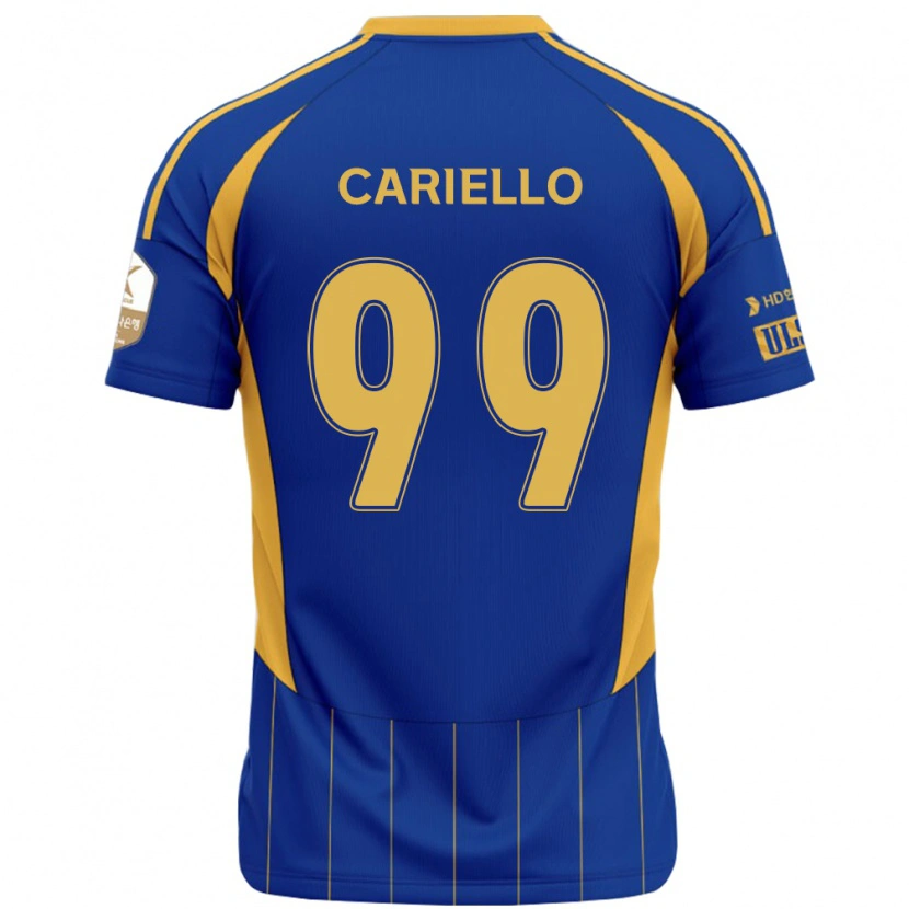 Danxen Niño Camiseta Yago Cariello #99 Blanco Azul Celeste 1ª Equipación 2025/26 La Camisa