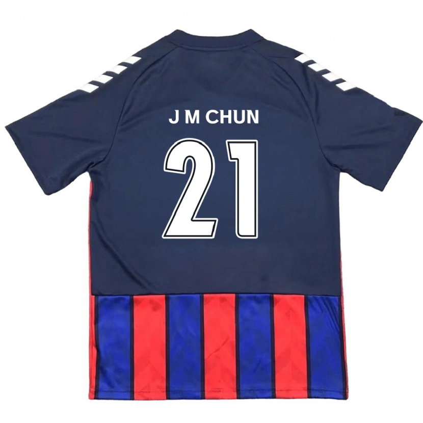 Danxen Niño Camiseta Jae-Min Chun #21 Azul Real Rojo 1ª Equipación 2025/26 La Camisa