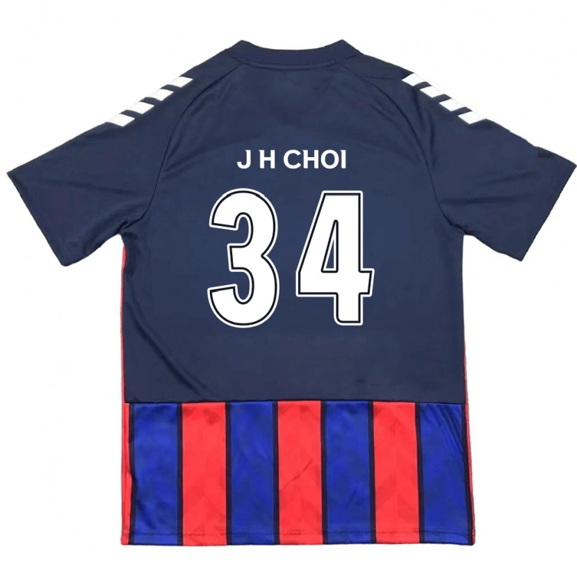 Danxen Niño Camiseta Jin-Hyeok Choi #34 Azul Real Rojo 1ª Equipación 2025/26 La Camisa
