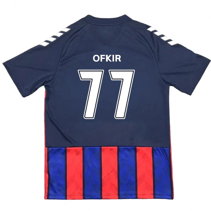 Danxen Niño Camiseta Mohamed Ofkir #77 Azul Real Rojo 1ª Equipación 2025/26 La Camisa