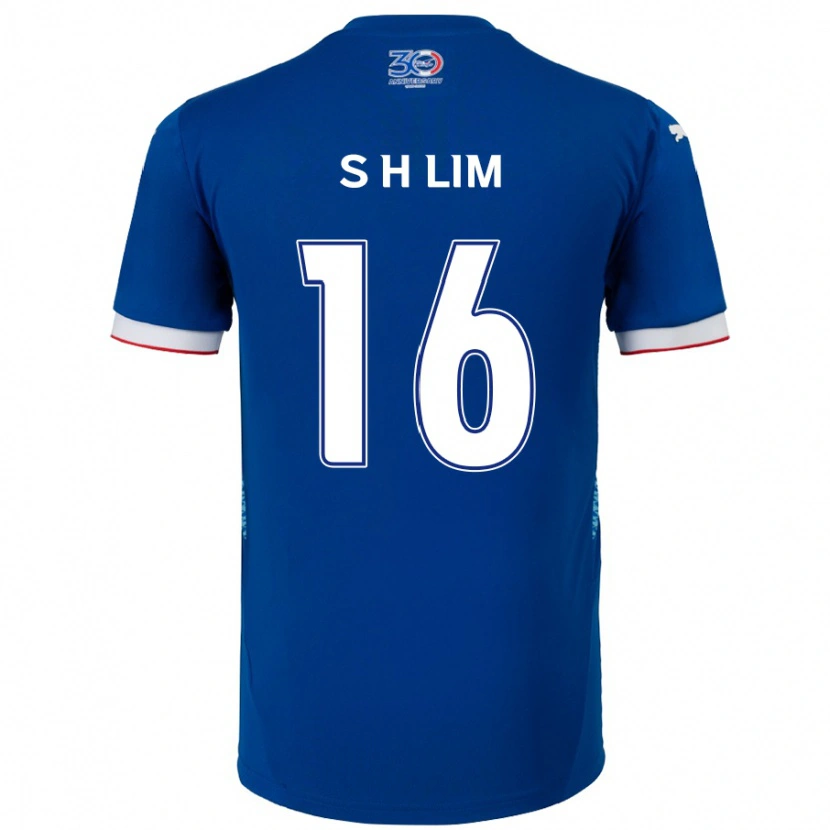 Danxen Niño Camiseta Hyun-Sub Lim #16 Blanco Azul Real 1ª Equipación 2025/26 La Camisa