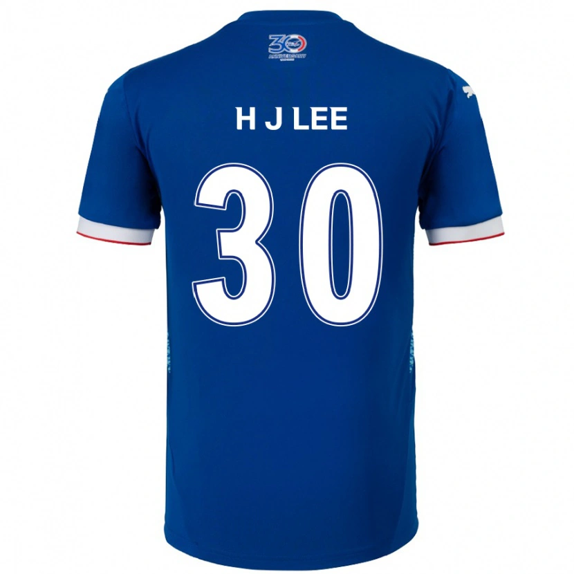Danxen Niño Camiseta Ji-Ho Lee #30 Blanco Azul Real 1ª Equipación 2025/26 La Camisa