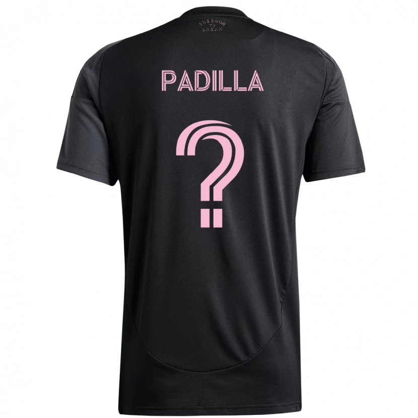 Danxen Niño Camiseta Leandro Padilla #0 Rosa Negro 2ª Equipación 2025/26 La Camisa