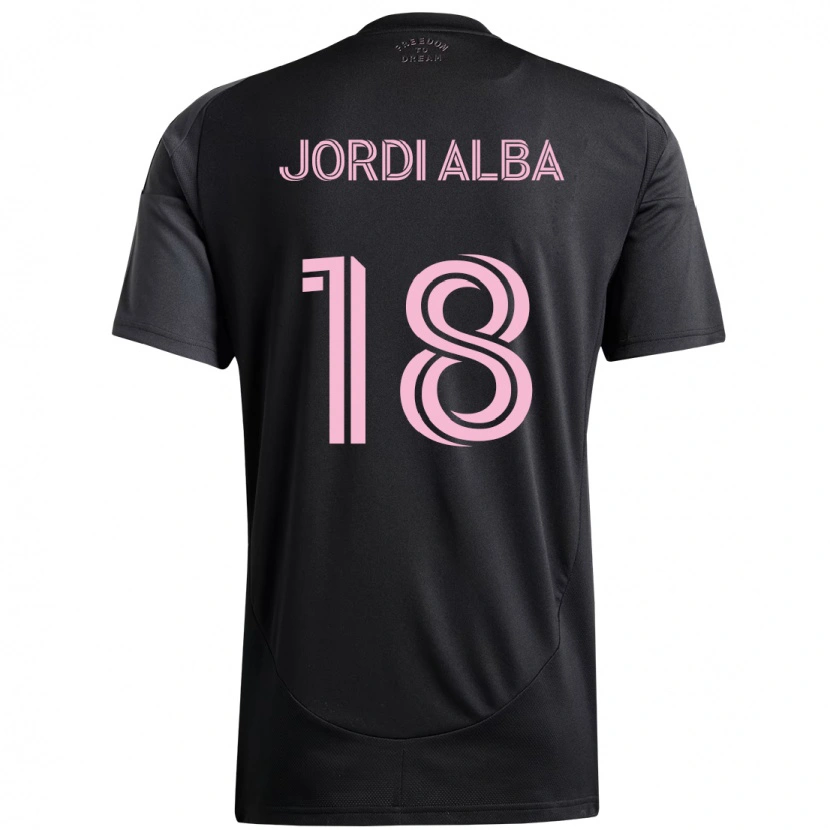 Danxen Niño Camiseta Jordi Alba #18 Rosa Negro 2ª Equipación 2025/26 La Camisa